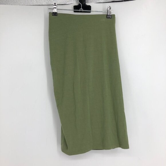 Aritzia Wilfred Free Sage Green Ruched Side Slit Midi Skirt XXS - Picture 7 of 13